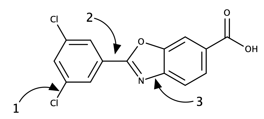 1, Cl, CL, 2, O, N, 3, O, OH