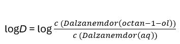 
                logD = log [ c(Dalzanemdor(octan-1-ol)) / c(Dalzanemdor(aq)) ]
                
