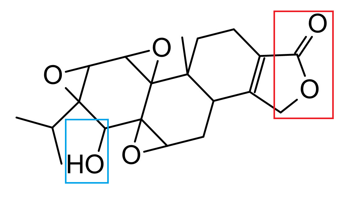 Strukturformlen for triptolid. M = 360,4 g/mol.