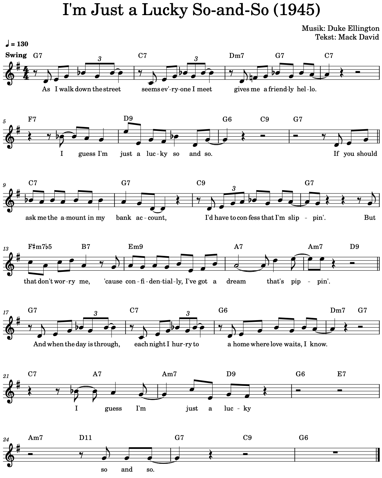 I'm Just a Lucky So-and-So (1945). Musik: Duke Ellington. Tekst: Mack David.