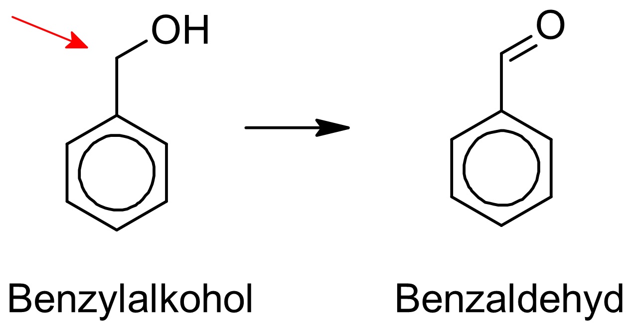 Benzylalkohol. Benzaldehyd